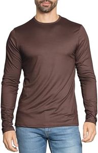 Men's Long Sleeve Crew Neck Top Brown X-Large