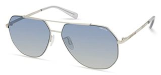 Kenneth Cole New York Men's Pilot Sunglasses, Matte Light Nickeltin/Gradient Blue, 59mm