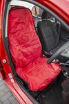 International Tool Company Single Universal Car Seat Cover Heavy Duty Professional Waterproof Cover Lightweight Air Bag Safety (Red)