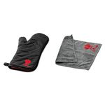 Weber Premium Grill Mitt & 17689 Microfiber Cloth, Grey, 25.0 x 6.0 x 9.0 cm