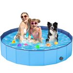 Dog Paddling Pool, YSJILIDE XL-160CM Portable Foldable PVC Pet Swimming Pool,Collapsible Dog Bath for for Large Medium Small Dogs & Kids.