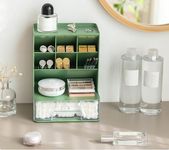 Amazon Brand - Umi Multi-Functional Desk Organizer with Drawer Countertop Organizer For Pen Organizer Pencil Holder Desktop Stationary Organizer Cosmetic Art Supplies Dressing Table - Green