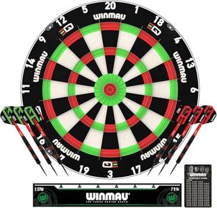 WINMAU Dart Board - Equalizer Bundle - Dartboard for kids - Dual Core Technology - Professional Training Darts Board For Juniors - Includes Dartboard, Darts Set, Oche line & Checkout card