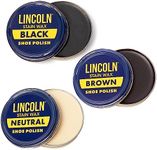 Lincoln Stain Wax Shoe Polish Black Brown Neutral Variety 3 Pack