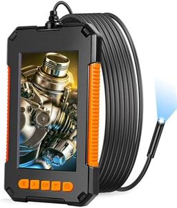 DDENDOCAM Endoscope Inspection Camera with Light, 1080P HD Endoscope Camera 4.3'' Screen IP67 Waterproof Borescope Drain camera with Light, Semi-Rigid Cable, 32GB TF Card (5M)