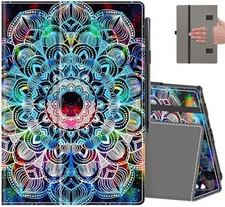 COOWPS Case for All-New Amazon Fire HD 10 Tablet (13th/11th Generation, 2023/2021 Release) 10.1" - Slim Folding Stand Cover with Auto Wake/Sleep, Hand Strap & Stylus Pen Holder, Mandala Galaxy