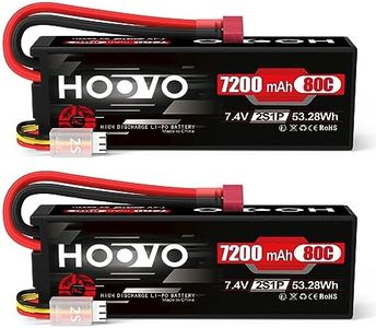 HOOVO Batteria 2S LiPo 7,4 V 7200 mAh 80 C RC batteria rigida con spina T batteria di ricambio per RC auto, camion, Heli, aereo, barca, elicottero, drone, auto, camion, slash Buggy Team Associated (2