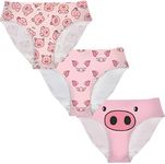 Upetstory Panties for Women S-XL 3 Pack Seamless Underwear For Teen Girls, Cute Pig, Medium