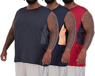 Real Essentials 3 & 5 Pack: Men's Dry-Fit Active Athletic Tech Tank Top - Regular and Big & Tall Sizes (S-5XLT), Big & Tall - Set D, 4X Tall