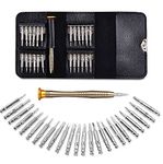 Brand Conquer 25 in 1 Screwdriver Set | Precision Screwdriver Repair Tool Kits with Black Leather Bag for PC, Eyeglasses, Mobile Phone, Watch, Digital Camera and Other Appliances