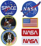 7pcs NASA Patch, Iron On Patches Space Badge Sew On Space Shuttle Embroidered and US Flag Patches for Jackets Backpacks Caps Hats Bags Clothing