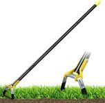 Hoe Garden Tool-Scuffle Garden Hula Hoes for Weeding Gardening Long Handle, Heavy Duty Adjustable Weeding Loop Stirrup Hoe 76-137 cm, Black