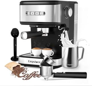Empstorm Espresso Machine 20 Bar, 2 in 1 Espresso Maker with Milk Frother Steam Wand for Latte and Cappuccino, Powder and Capsule Portafilter, 50oz Removable Water Tank Coffee Machine for Home