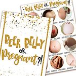 Beer Belly or Pregnant Belly (25 Pack) Game- Baby shower, Bridal Shower, Gender Reveal, Engagement Party- Fun Idea for Adults, Men, Women, Couples(GOLD-BB)