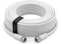 100 Ft White RG6 Coax Cable - Digital Shielded TV Antenna Wire with Sealed Connectors - Compatible with Satellite TV, Cable Modem, Rogers, Bell, Shaw - Indoor/Outdoor Waterproof RG-6 Coax Cable