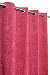 Kiara Creations 2 Piece Velvet Emboss Damas Room Darkening Curtains for Door 7 Feet, Pink