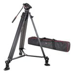 VILTROX VX-18M Professional Aluminum alloy Heavy Duty Video Camera Camcorder Panorama Tripod with Fluid Drag Head for DSLR Video Recorder,188cm/74" inch