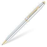 CROSS Century II Medalist – Ballpoint Pen in Chrome with 23 CT Gold-Plated Appointments incl. Premium Gift Box – Refillable Medium Ballpen