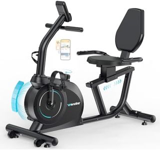 Wenoker Recumbent Exercise Bike, Quiet Magnetic Recumbent Bike with App Connectivity for Home Use, 16-Level Resistance, Adjustable Seat, LCD Monitor for Adults & Seniors