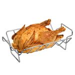 Burly grill Turkey Rack Turkey Roast Rack for Big Green Egg, BBQ Rib Rack for Smoking Turkey Smoker Roasting Rack Roaster Pan Stainless Steel for Large Big Green Egg for Kamado Joe Pit Boss