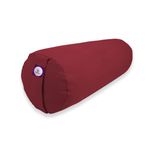 Round Yoga Bolster (Maroon), Cotton Bolster for Restorative yoga, Iyengar Yoga bolster, Yoga bolster for Iyengar yoga