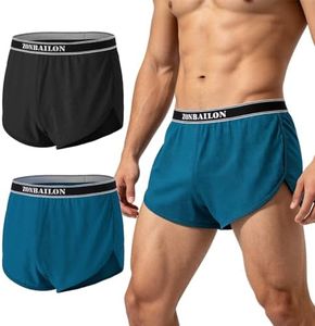 ZONBAILON Mens Mesh Shorts Sexy Slit Side Bodybuilding 3 Inch Athletic Gym Workout Lounge Booty Short 2-Pack M