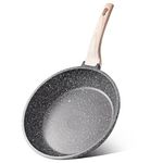 CAROTE Non Stick Frying Pan 20cm, Induction Hob Fry Pan,Granite Egg Omelet Pan, Stone Cookware Chef's Pan for All Hobs, PFOA Free