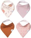 Copper Pearl Baby Bandana Bibs - 4 Pack Soft Cotton Baby Bibs for Drooling and Teething, Absorbent Drool Bibs for Baby Girl and Boy, Adjustable to Fit Newborns to Toddlers, Tons of Styles (Ferra)