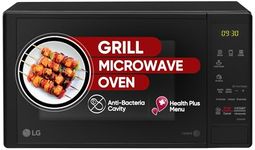 LG 20 L Grill Microwave Oven (MH2044DB, Black, Quartz Heater, I-Wave Technology, Indian Cuisine, Auto Cook Menu, Steam Clean, Anti-Bacterial Cavity & Health plus Menu)