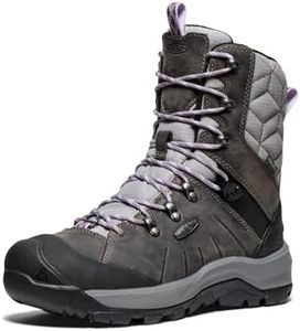 KEEN Women's Revel 4 High Polar Insulated Waterproof Snow Boots, Steel Grey/Orchid Petal, 7