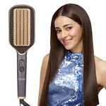 VEGA Hair Straightener Brush With Up To 12 Hrs Straightening Effect,Triple Care & Thermoprotect Technology,Frizz Free Hair In Few Mins,Hot Brush With 5 Temperature Settings(Litstyle L1,Vhsb-06),Purple