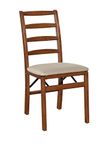 MECO Shaker Ladderback Folding Chair Fruitwood Finish, Set of 2, Wood