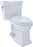 TOTO MS814224CEFG#01 Promenade II One-Piece Elongated 1.28 GPF Universal Height Toilet with CeFiONtect, Cotton