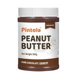 Pintola Peanut Butter Chocolate Flavour Crunchy 500g - 18.6g Protein & 5.2g Dietary Fiber, Made with Premium Roasted Nuts & Cocoa, Gluten Free, Zero Cholesterol & Trans Fat, Vit E & B3, Dark Chocolate