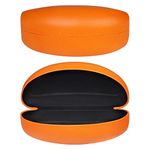 molshine Hard Shell Sunglasses Case,PU Leather Classic Large Glasses Case for Women Men Lady (Orange)