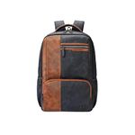 Gear Vintage 4 19"/28L anti theft faux leather Medium Water Resistant Laptop Backpack/Casual Backpack/Daypack/Travel Backpack/College Bag For Men/Women(Blue-Tan)