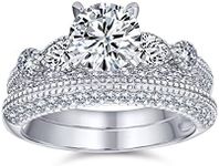 Vintage Style 1.25CT Round Solitaire Filigree AAA CZ Engagement Wedding Band Ring Set For Women .925 Sterling Silver