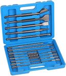 Rustark 17Pcs SDS Plus Drill Bits and Chisel Set with Storage Case, Rotary Hammer Drill Bits SDS Plus Concrete Drill Bits Masonry Bits and Chisels for Stone, Brick, Concrete with Storage Case