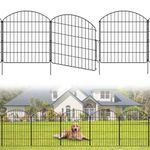 Garden Fencing 12Pcs, 10 Panels + 2 Gate, 30in (H) x 23.6ft (L), Animal Barrier, No Dig Fence, Rustproof Metal, Flower Edging for Yard & Patio Outdoor Landscape, Arched (12 Pack)