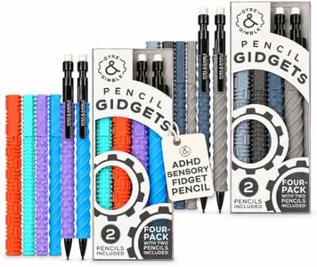 Textured Silicone Pencil Sleeves for Kids & Adults, for Quiet & Calm Fidgeting, Fits Mechanical Pencils - Tropical + Rainstorm 2-Pack
