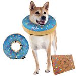 Inflatable Dog Collar | Great Alternative to a Dog Cone or a Dog Cone Collar | Our Super Comfy Dog Doughnuts Make Excellent Recovery Collars For Dogs | Suitable for Medium Dogs (Blue)