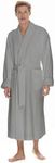 Boca Terry Mens Plush Robe, Big & Tall Bathrobe for Men, Warm Luxury Microfiber Robe (XXXXL, Grey)