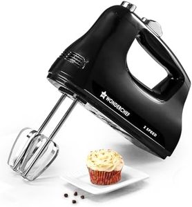 Wonderchef Essenza Hand Mixer | 3 Variable Speed Settings | 300W | For Beating, Whisking, Whipping, Kneading | Stainless-steel Beater and Kneader Attachments | Low Noise | Black | 2-Year Warranty