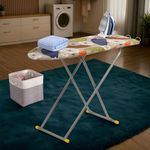 Kuber Industries 15 Inch Adjustable & Foldable Iron Stand for Clothes & Sarees | Quick Pressing Board | Ironing Table for Home | Beige