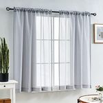 Window Grey Sheer Curtains 63 Inch 