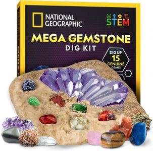 National Geographic Gemstone Dig Kit – Excavation Science Set for Kids