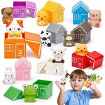 HappyGoLucky Toys for 1 2 3 Year Old Boys Girls, Farm Animals Toys for 1-3 Year Old Girl Gifts Toddler Toys Baby Toys Christmas Xmas Gifts for Kids Montessori Toys for 1-3 Year Old Birthday Presents