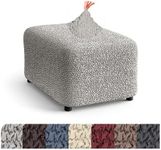 PAULATO BY GA.I.CO. Ottoman Cover - Stool Cover - Pouf Slipcover - Soft Polyester Fabric Slipcover - 1-Piece Form Fit Stretch Stylish Furniture Protector - Mille Righe