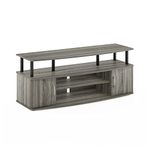 Furinno JAYA Large Entertainment Stand for TV Up to 50 Inch, French Oak Grey/Black