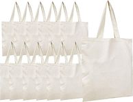 Metsi Reusable Tote Bags, Shopping/Grocery Bag, Multi-Purpose Bag, Sturdy Canvas Bag With 10kgs Capacity, 13"X15", Pack of 10